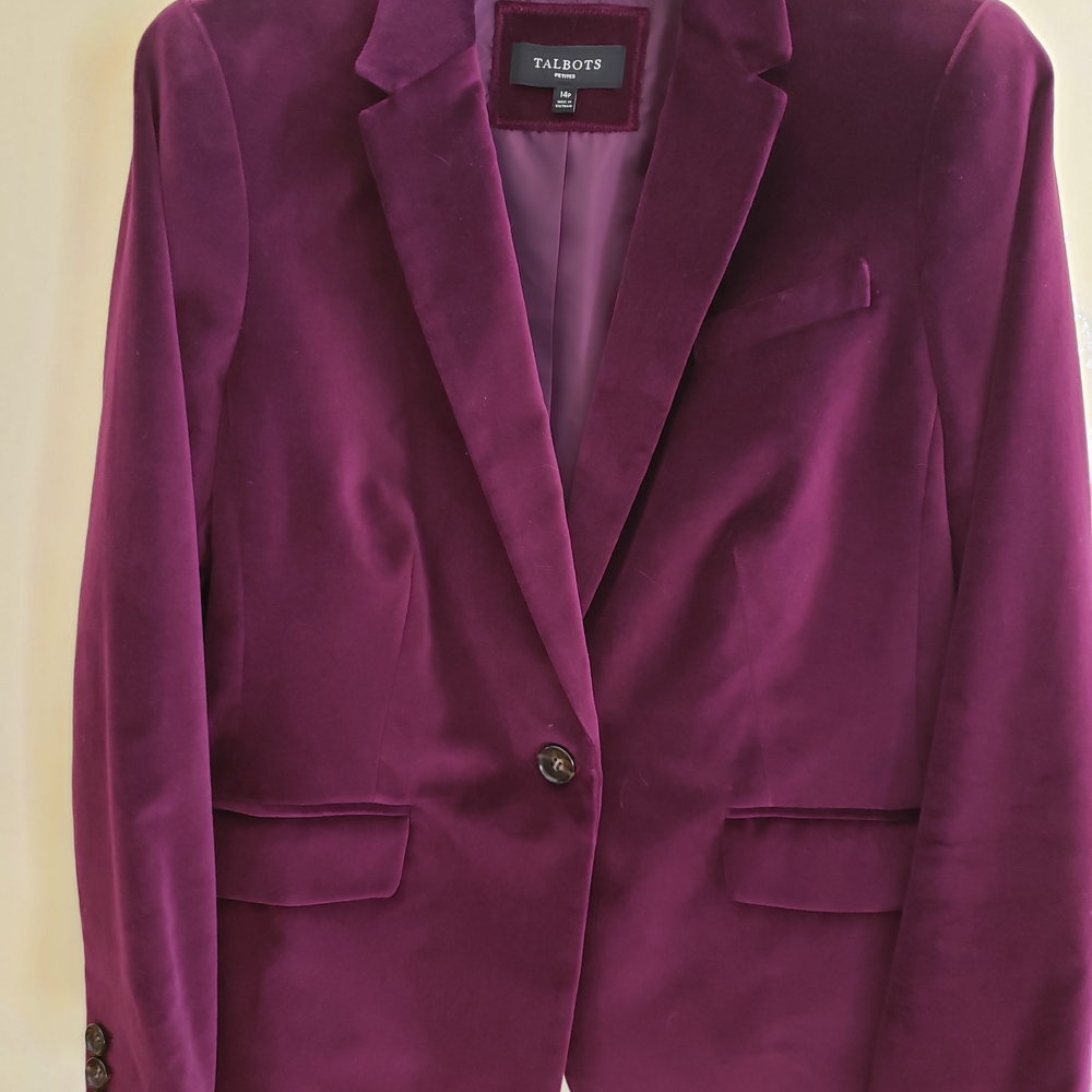 Talbots Deep Purple Velvet Blazer